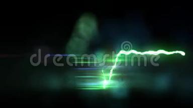 绿色闪电心脉冲无缝圈闪亮耀斑动画新品质独特自然光效视频