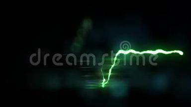 绿色闪电心脉冲无缝圈闪亮耀斑动画新品质独特自然光效视频