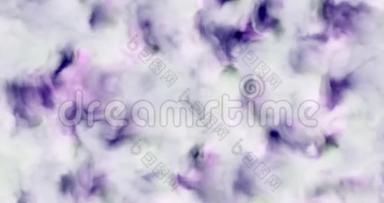 可循环4k视频的乳白色，紫色，粉红色和紫色云在一个星云在空间，缓慢移动，形成和溶解，4k，
