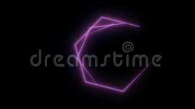 霓虹六边形抽象运动背景.. 无缝回路设计.. 录像动画。 紫罗兰六边形