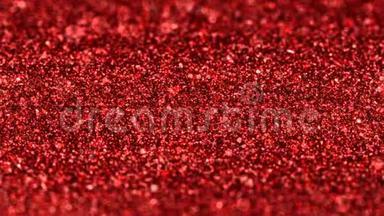 闪亮的红色<strong>微光粒子</strong>圣诞无缝环抽象背景