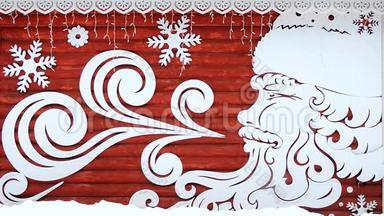 圣诞节，新年<strong>贺卡</strong>，装饰-<strong>圣诞老人</strong>与雪花，降雪