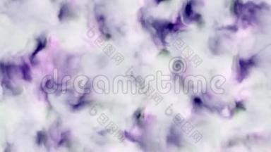 可循环4k视频，乳白色，紫色，粉红色和紫色云在空间星云中，缓慢移动，形成和溶解，4k