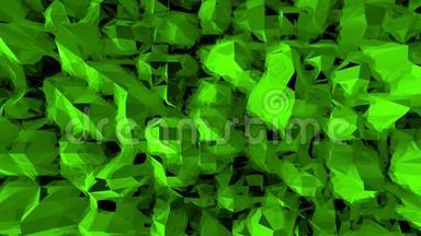 绿色低聚背景脉动。 抽象低聚表面作为可爱的背景时尚低聚设计