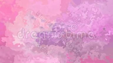 动画彩色背景无缝环视频-水彩花效果-可爱的婴儿公主粉红色紫色