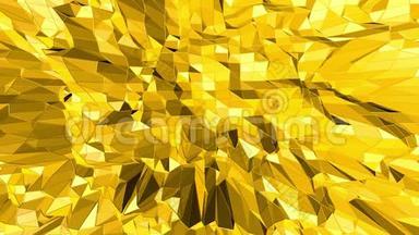 黄色低聚背景振荡。 抽象低聚表面作为原子结构的时尚低聚设计