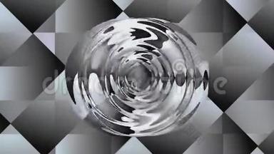 带有金属效果的视频背景，银灰色优雅的幻想设计，圆形和多边形元素