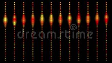 由线条组成的4k发光点，抽象的VJ霓虹灯背景。