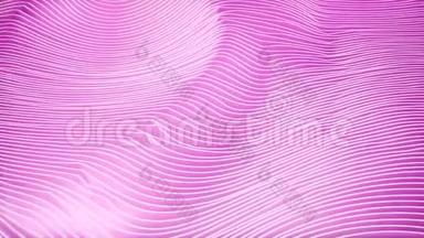 彩波粉色渐变动画.. 未来几何图案运动背景.. 三维渲染。