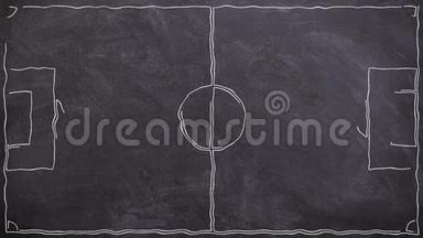 足球场绘制卡通风格的黑板