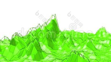 绿色低聚背景脉动。 抽象低聚表面作为时尚低聚设计的华丽背景