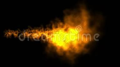 热火喷火燃烧背景，强大的粒子烟雾能量。