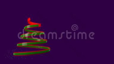 艺术成长抽象彩色圣诞树与<strong>创意动画</strong>。