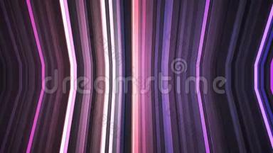 广播闪烁垂直弯曲高<strong>科技</strong>条纹，紫色，抽象，循环，4K