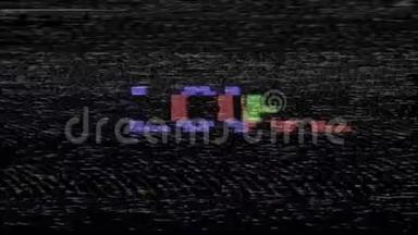 复古视频游戏爱文字电脑旧电视故障干扰噪音屏幕动画无缝循环新质量通用