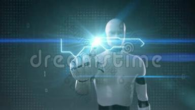 机器人半机器人触摸按键形状，电路板灯线，安全技术，成长<strong>人工智能</strong>