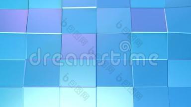 抽象简单的蓝紫低聚三维表面作为超现实地形。 软几何低聚运动背景