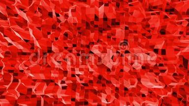抽象挥动红色低聚表面作为未来的网络空间在时尚的低聚设计。 多边形三角镶嵌