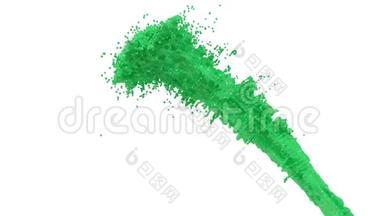 喷泉的绿色油漆，<strong>如</strong>汽车油漆白色背景与阿尔法哑光使用它，<strong>如</strong>阿尔法通道。 第2版