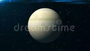 土星动画背景。 三维渲染
