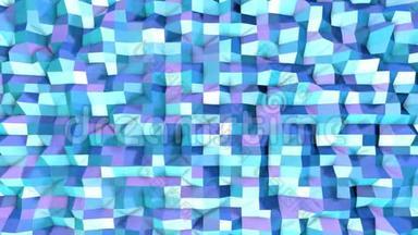 抽象简单的蓝紫低聚三维表面作为宏伟的背景。 软几何低聚运动背景