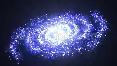 银河系银河系。 蓝色抽象背景，明亮的bokeh。