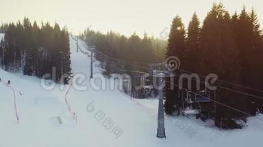 森林鸟瞰滑雪场