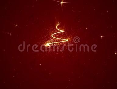 闪耀的<strong>圣诞</strong>树被星星环绕