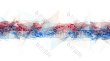 抽象蓝红多边形星形网亮云动画背景新质量动态技术运动多彩