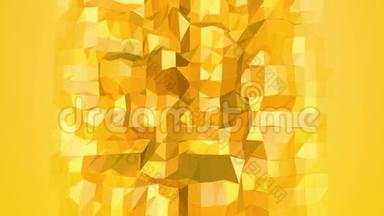 黄色低聚背景振荡。 抽象低聚表面作为折纸景观，时尚低聚设计