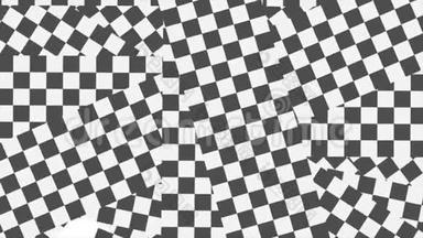 黑白格子几何抽象视频动画