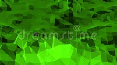 绿色低聚背景振动。 抽象低聚表面作为景观或化学结构的时尚低聚