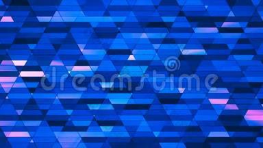广播闪烁钻石高科技小巴，蓝色，抽象，循环，4K