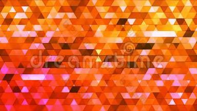 广播缠绕多边形高科技三角形，橙色，抽象，循环，4K