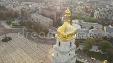 乌克兰基辅著名东正教<strong>圣索菲亚</strong>大<strong>教堂</strong>的空中景观