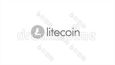 虚拟货币Litecoin密码货币-LitecoinL TC货币在这里接受-在白色背景上<strong>签</strong>名。 加密货币