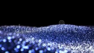 蓝色光泽移动闪光背景抽象无缝V J环粒子阿尔法哑光