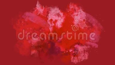 红色水彩颜料出现在阿尔法频道上。
