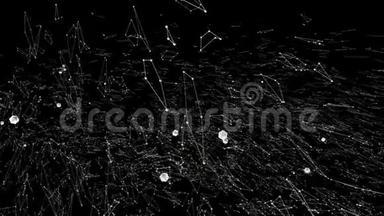 抽象简单的黑白挥动三维网格或网格作为极化环境。 灰色几何振动环境或
