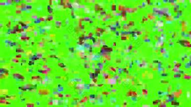 绿色背景下的纸屑瀑布，漫游3d动画