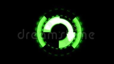 接口<strong>数据</strong>装载机绿色发光<strong>圆形</strong>与光雷。 包括阿尔法频道。