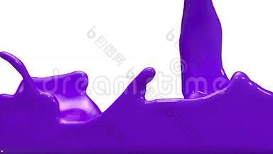 动画紫罗兰汽车油漆浇注和填充屏幕。 阿尔法通道包括使用卢马哑光。 3D渲染视图3