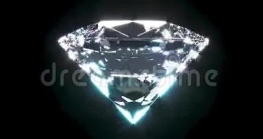 美丽闪亮的钻石，黑色背景上的辉煌。 透明或透明钻石，特写镜头.. 珠宝璀璨的宝石..