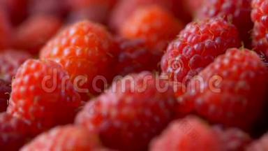 新鲜树莓水果作为食物<strong>背景</strong>.. <strong>健康食品</strong>有机营养.. 从上面看。