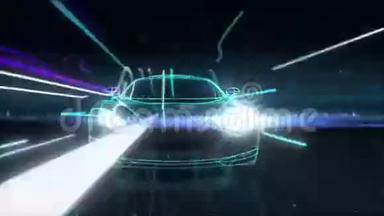汽车技术。 用线运行汽车。 360X光视图。