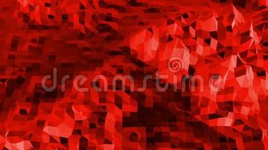抽象红色低聚表面作为超现实景观在时尚低聚设计。 具有顶点的多边形镶嵌背景
