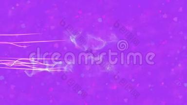 情人节快乐的法语课文Bonne Saint Valentin是由灰尘形成的，在紫色的背景上变成水平的灰尘