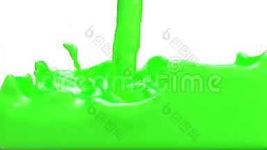 动画绿车油漆浇注和填充<strong>屏</strong>幕。 阿尔法通道包括使用卢马哑光。 3D渲染视图20