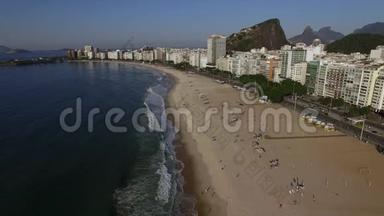 里约热内卢著名的科帕卡巴纳海滩。 巴西南美洲。