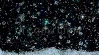 美丽的动画的<strong>降雪</strong>和<strong>降雪</strong>的屏幕。 高清1080